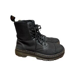 Dr. Martens Combs Tech Nylon Combat Lace Up Ankle Boots Black Size L 8 M 7